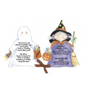 Halloween Invitations, Girl Witch Boy Ghost, Picture Perfect